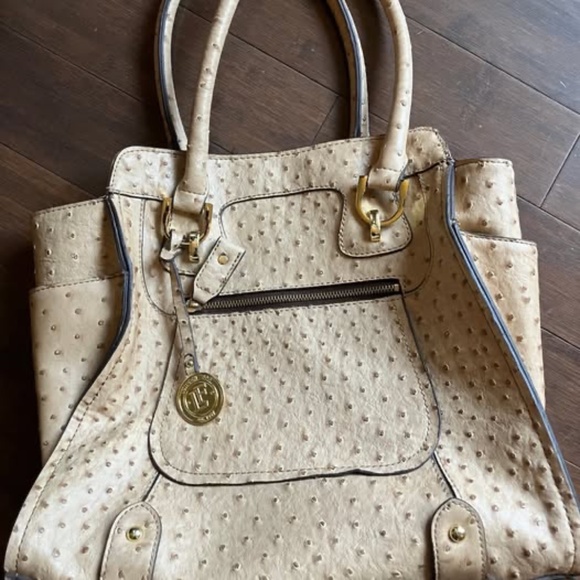 London Fog - Large Purse, Vegan Leather, Ostrich Skin Look - Picture 1 of 6